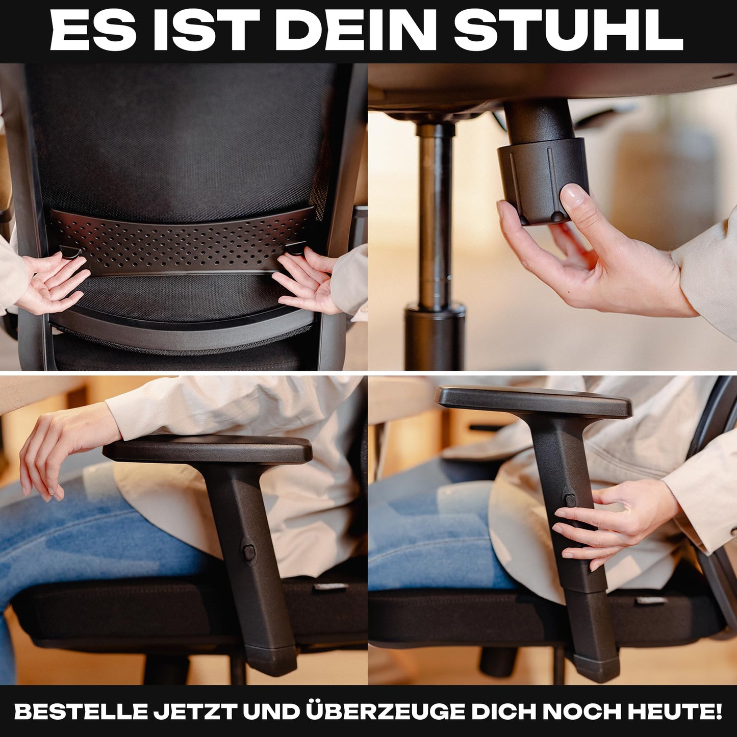 VALKENSTOL M2 – Ergonomischer Bürostuhl Testsieger | Verstellbare Armlehnen, Rückenfreundlich, Büro & Home Office