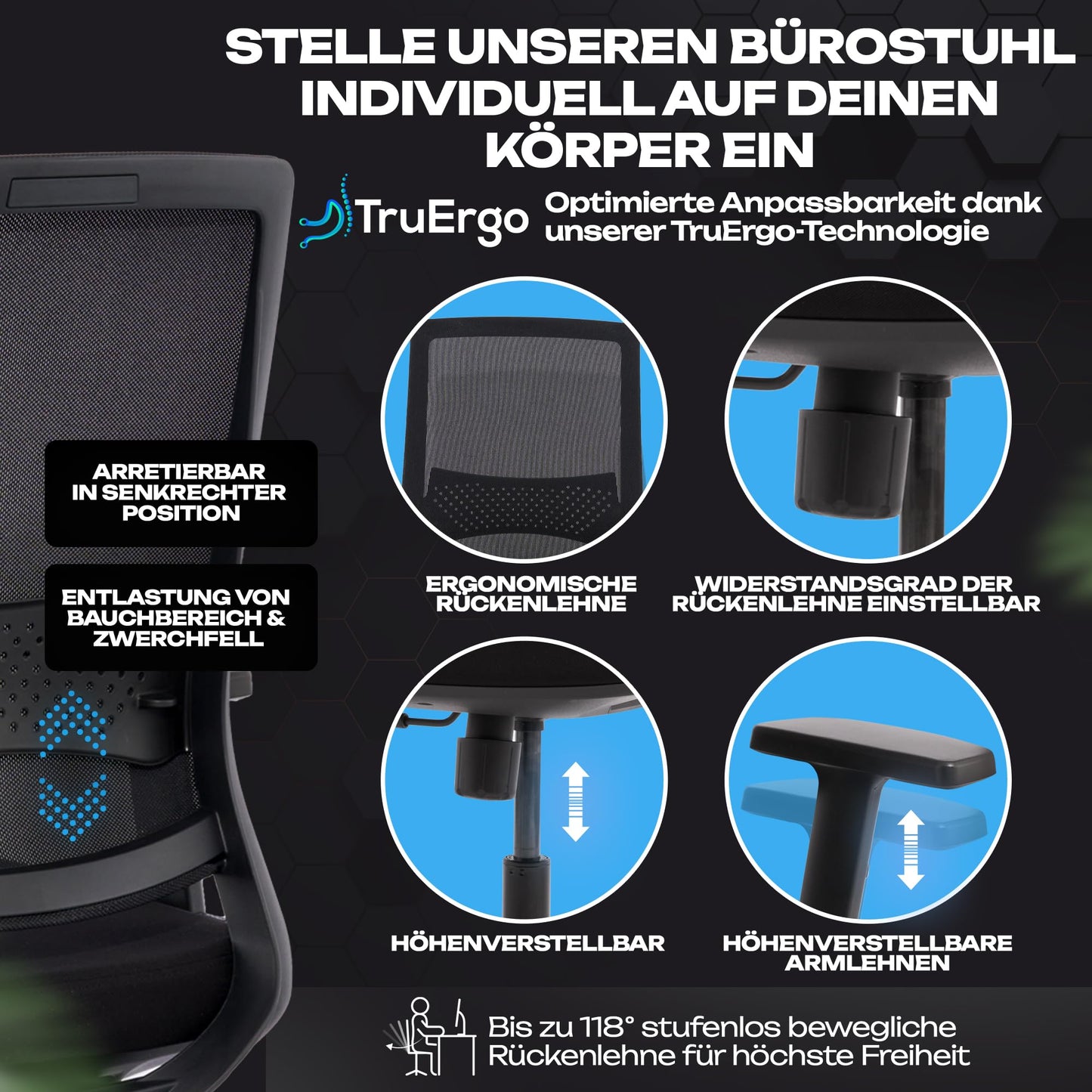 VALKENSTOL M2 – Ergonomischer Bürostuhl Testsieger | Verstellbare Armlehnen, Rückenfreundlich, Büro & Home Office