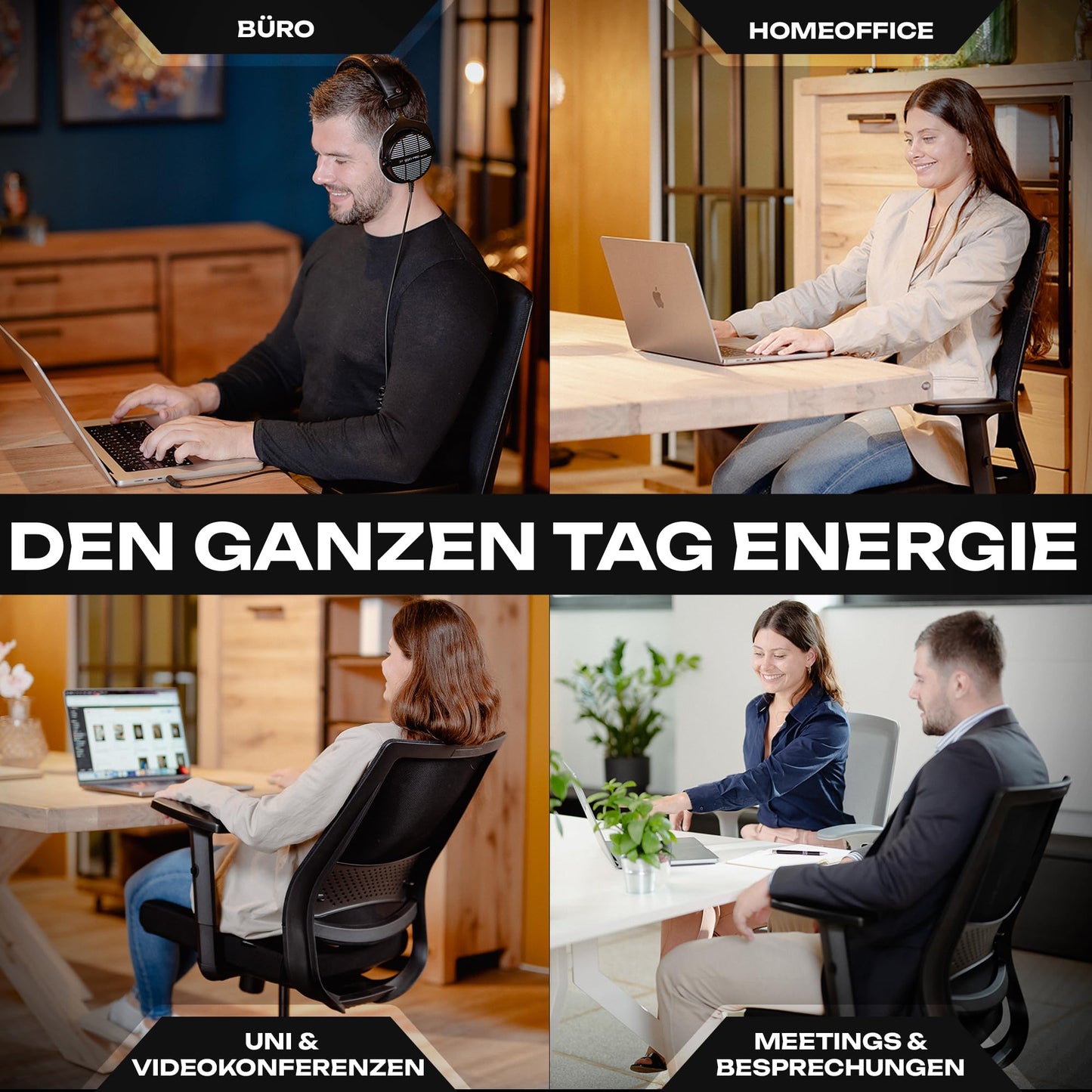 VALKENSTOL M2 – Ergonomischer Bürostuhl Testsieger | Verstellbare Armlehnen, Rückenfreundlich, Büro & Home Office